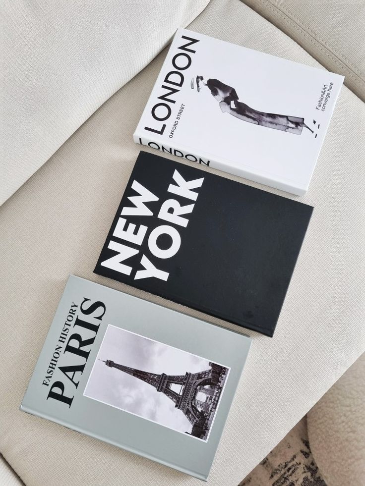 City-Themed Book Decor Set – Paris, New York, London