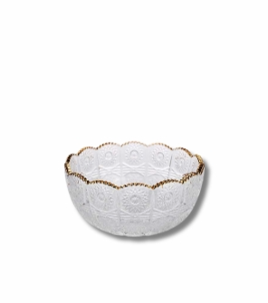 decorative bowl with gold edge