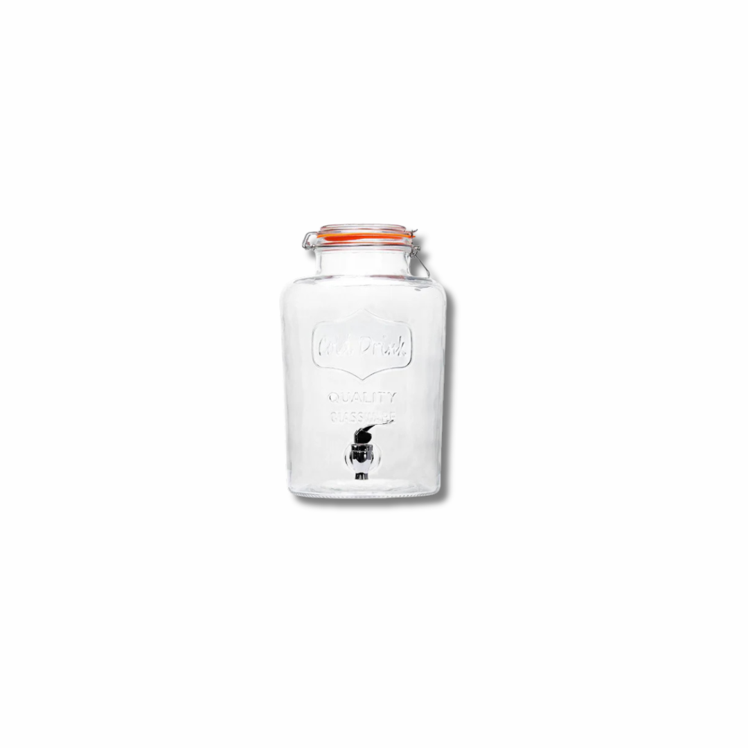 Glass Drink Dispenser with Tap – Ideal for Gatherings & Events