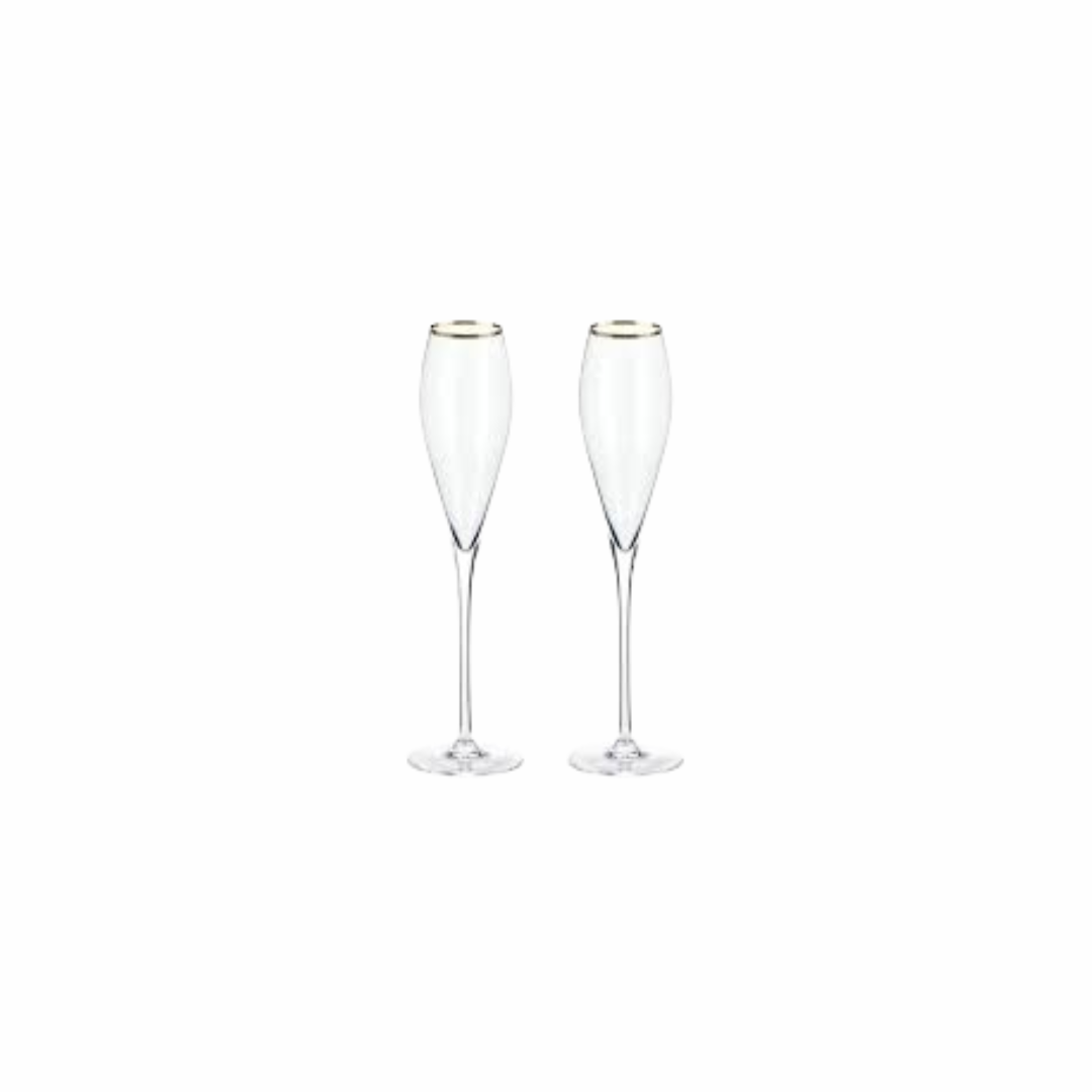 Gold Rim Champagne Flutes – Stylish Glassware for Celebrations
