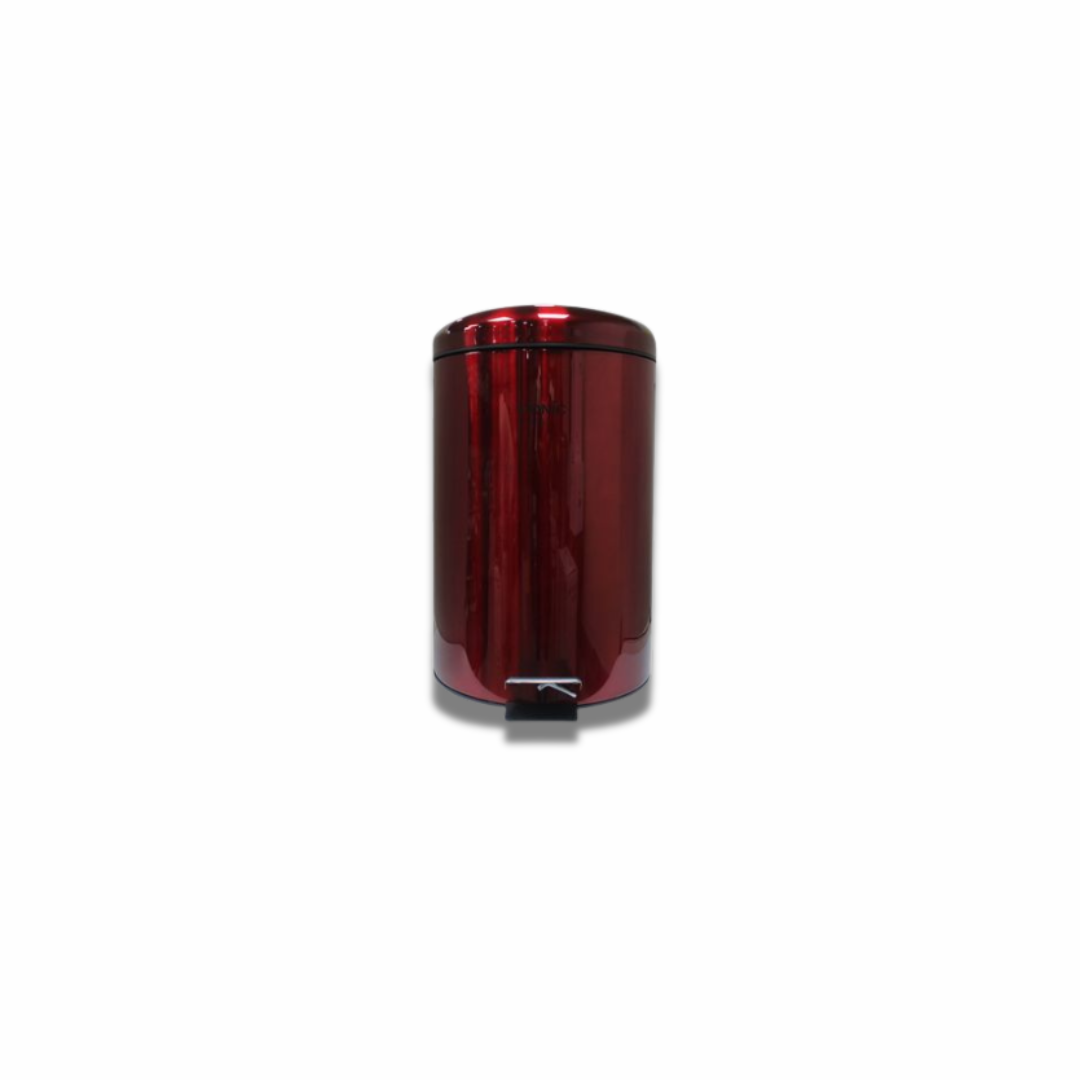 Red Pedal Bin – Modern Small Trash Can for Home or Office