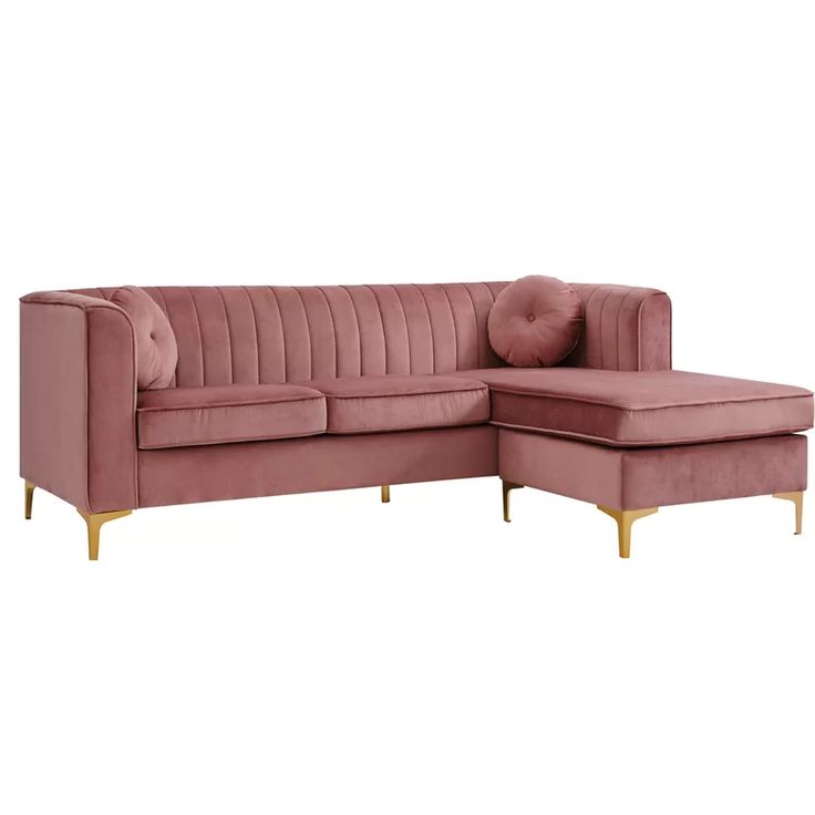 Velvet Sofa in Blush Pink – Luxurious & Comfortable Seating