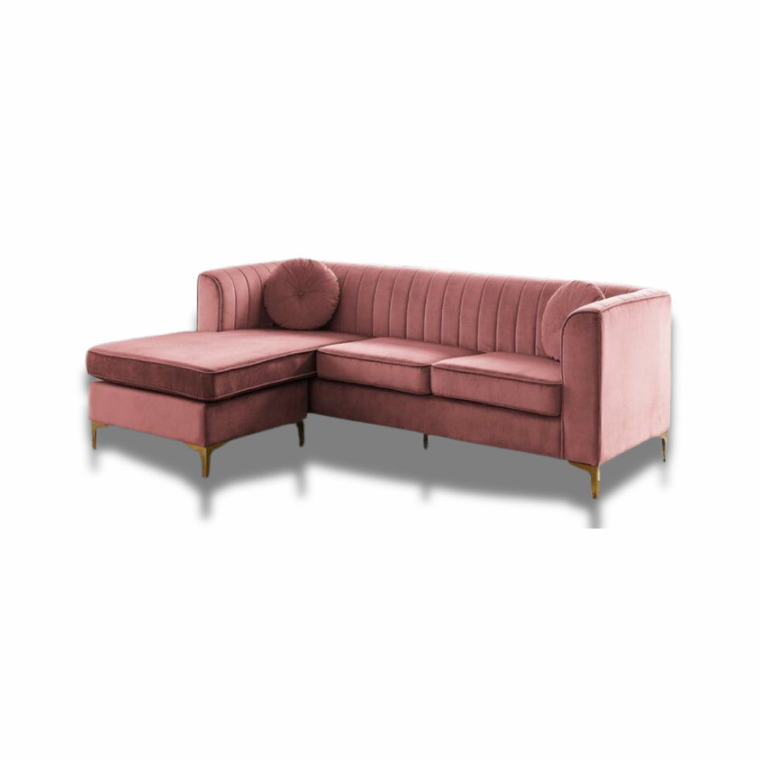 Velvet Sofa in Blush Pink – Luxurious & Comfortable Seating