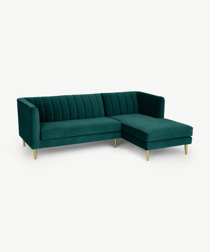 Velvet Sofa in Emerald Green - Elegant & Comfortable Couch