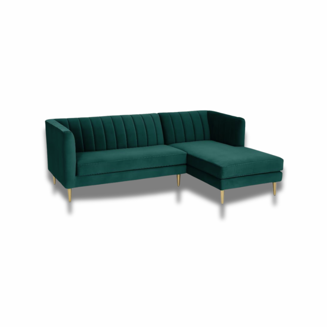 Velvet Sofa in Emerald Green - Elegant & Comfortable Couch