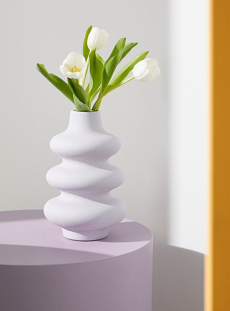 White Ripple Vase – Modern Home Décor Accent