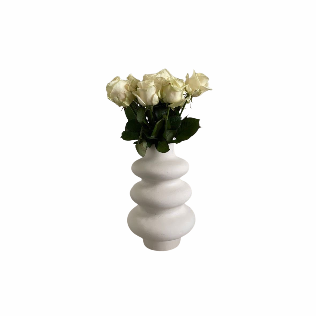White Ripple Vase – Modern Home Décor Accent