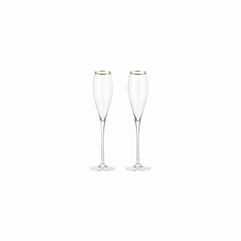 Gold Rim Champagne Flutes – Stylish Glassware for Celebrations