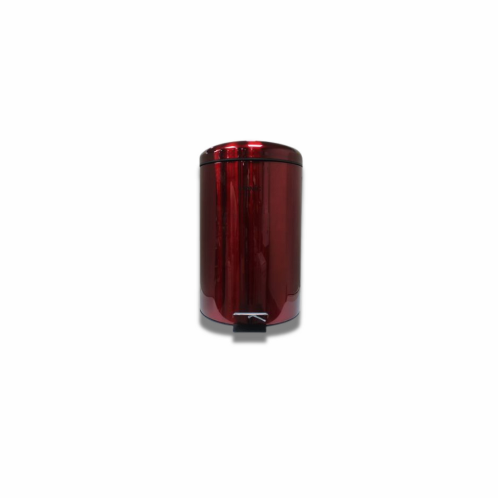 Red Pedal Bin – Modern Small Trash Can for Home or Office