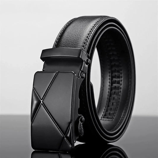 Men Pu Leather Belt Metal Automatic Buckle Brand High Quality