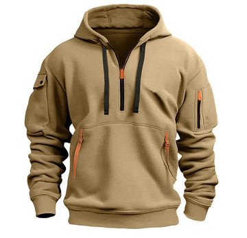 New hoodie men zipper multi pocket hoodie Spring