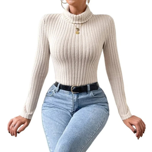 Women's High-neck Long-sleeved Jumpsuit Slim and Elegant