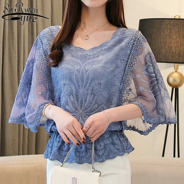 Fashion Women Blouses Spring New Chiffon Blouse Cotton