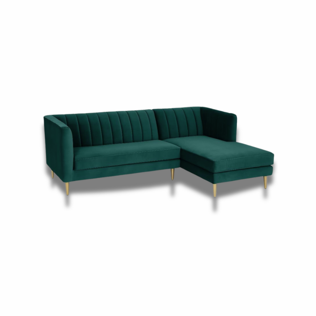 Velvet Sofa in Emerald Green - Elegant & Comfortable Couch