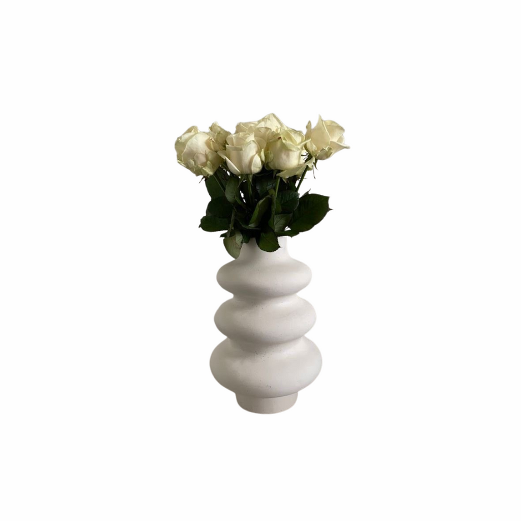 White Ripple Vase – Modern Home Décor Accent
